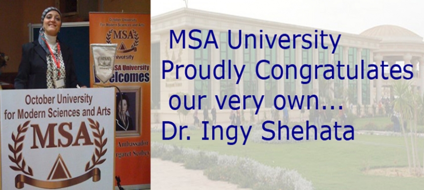 MSA is delighted to congratulate our very own powerhouse Ingy Shehata