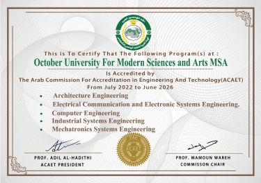 The accreditation certificate of the Federation of Arab Engineers