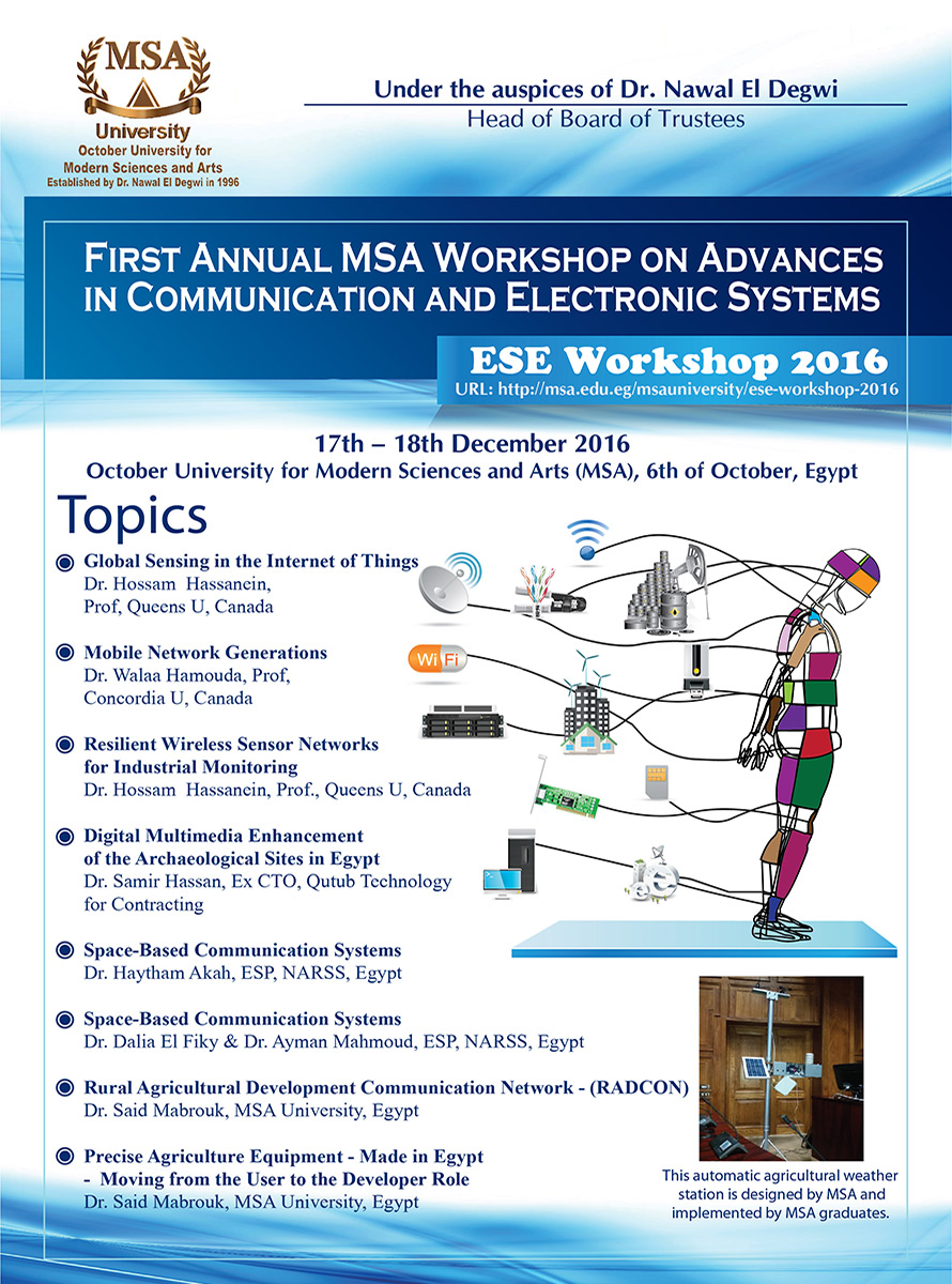 MSA University - Topics of the 1st MSA International Workshop on Communications & Electronics