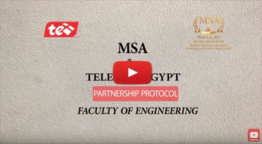 MSA university faculty of engineering signing a protocol contract with Telecom Egypt